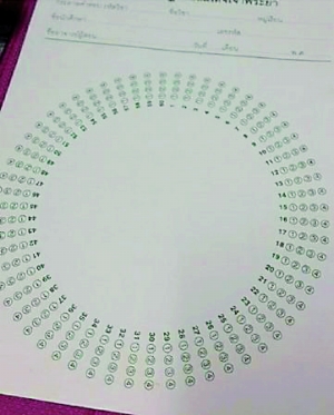 教師們?yōu)榉乐箤W(xué)生作弊研究出圓形答題卡