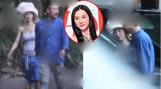 張柏芝與男子外出游玩小肚凸顯