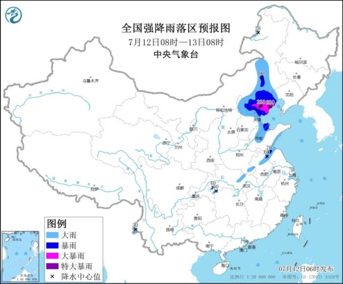 全國強(qiáng)降雨落區(qū)預(yù)報圖。來源：中國天氣網(wǎng)