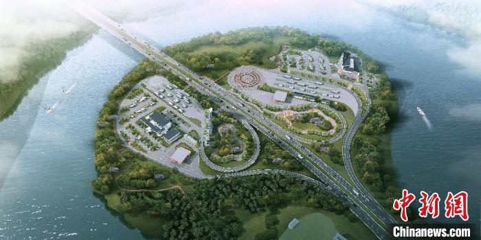 黃千高速公路深渡服務(wù)區(qū)效果圖。中鐵四局供圖